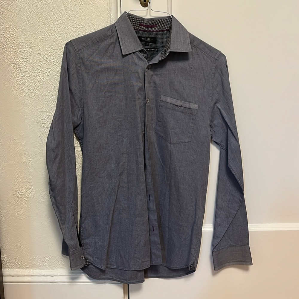 Ted Baker Blue Patterned Button Down - image 1